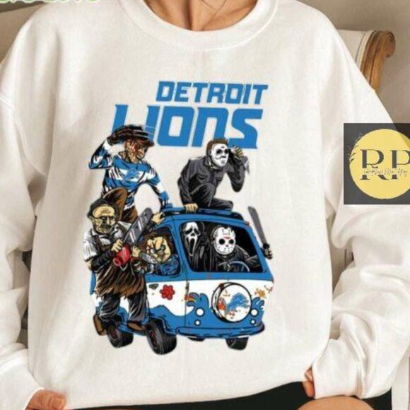 Detroit Lions Horror Character Halloween NFL sweatshirt michael myers shirt - Picture 1 of 2